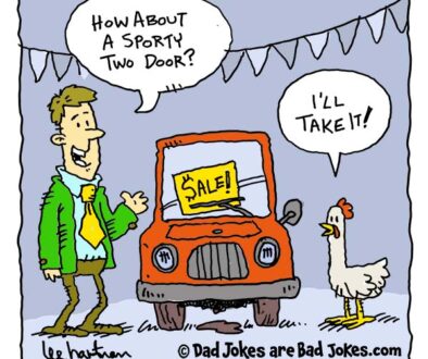 a dad joke about a guy selling a car to a chicken